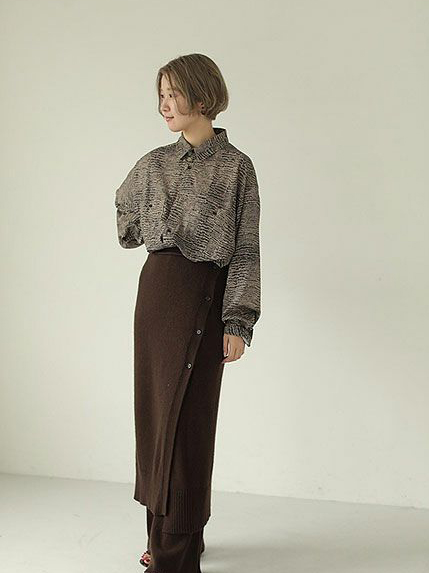 Wraparound Knit Skirt