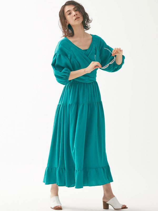 SNIDEL カシュクールロングワンピース swfo201032