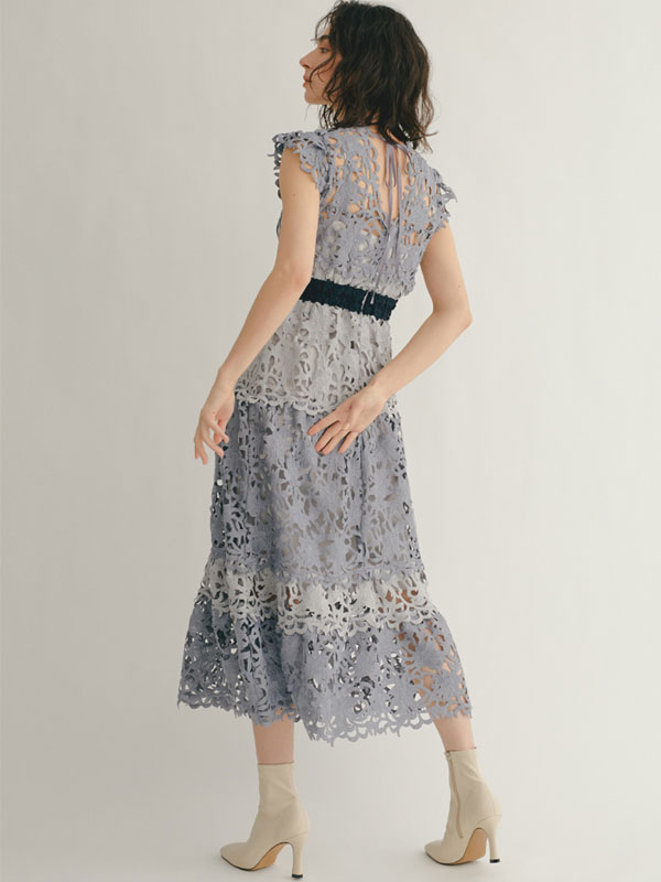 2020 SS 2nd Collection SNIDEL スナイデル カラーブロッキングレースワンピース swfo202047