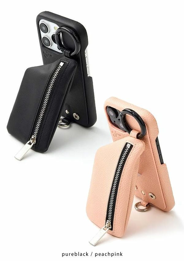 ajew iPhone15 ケース ショルダー付 ベージュ ジップポケット cadenas zipphone case | iPhone15 / beige - ajew（エジュー）公式サイト