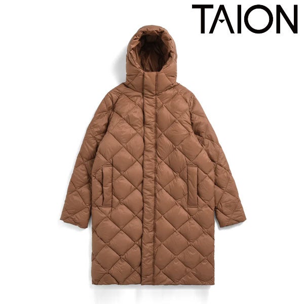 《即納》タイオンTAIONアウター23winterシティフードロングダウンジャケットミドル丈長袖防寒ユニセックス106coci