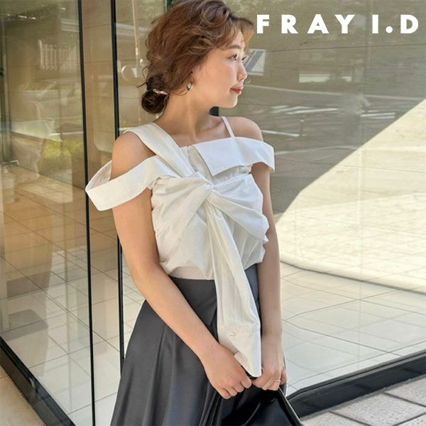 即納】 FRAY I.D フレイアイディー ノットデザインシャツブラウス