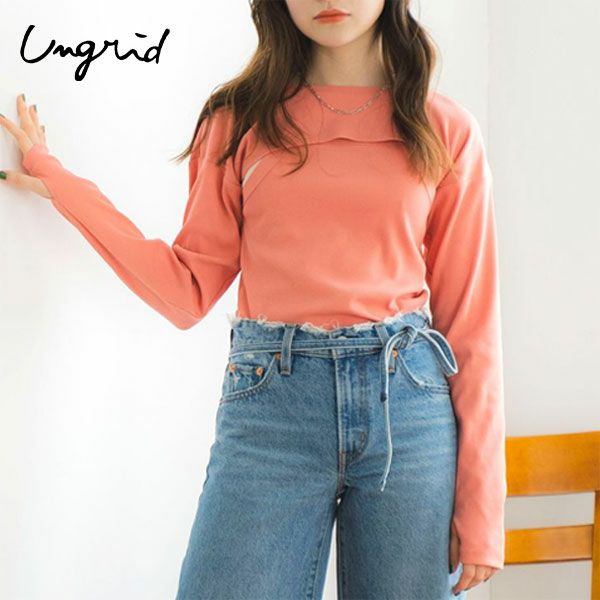 ungrid トップス SALE40%OFF】【即納】 アングリッド ungrid トップス LNCロゴショート