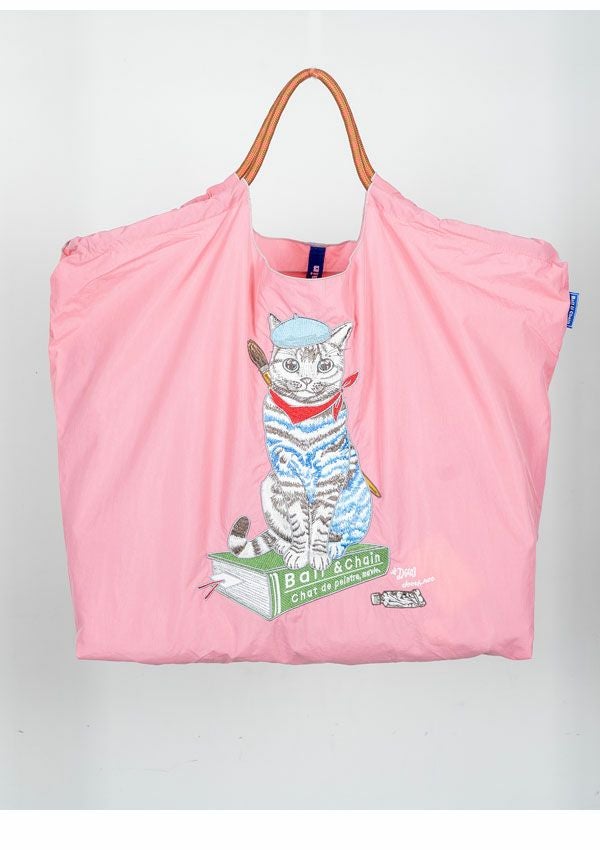 ラブラボール♡猫　トートバッグ Ball＆Chain ボール＆チェーン 313109 P.CAT <Lサイズ> Painter Cat 猫