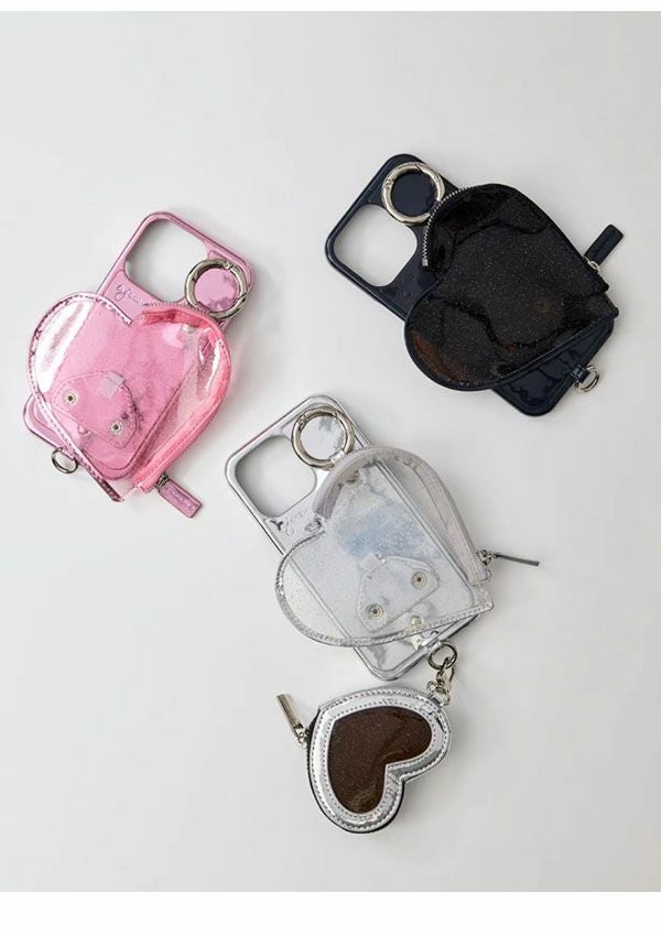 即納】 【iPhone対応】 エジュー ajew PVC heart planet pocket case