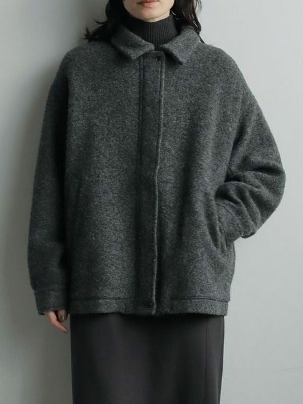 全国完売 anuke ブラック ベロアカラーブルゾン anuke（アンヌーク） ベロアカラーブルゾン Velour Collar Blouzon