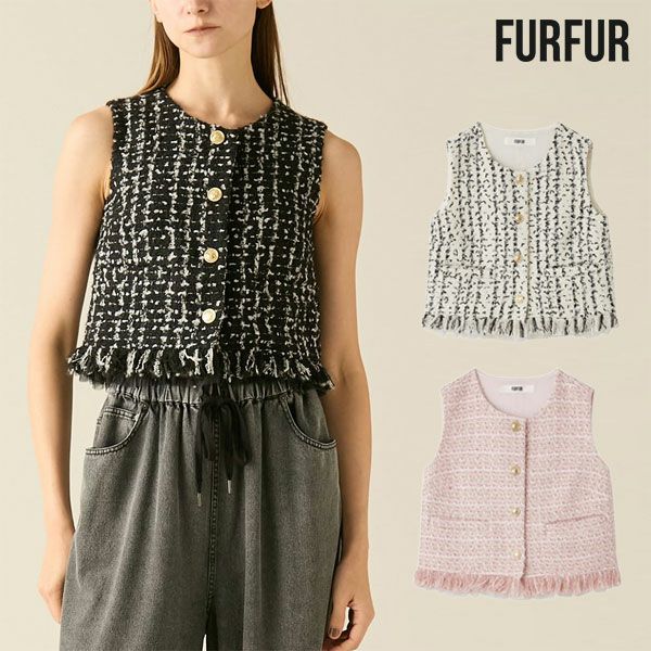 SALE20%OFF】ファーファー FURFUR トップス 25秋冬 フリルキャミ