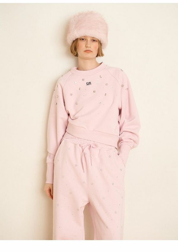 FURFURビジュー付きスウェット　セットアップ【最終値下】 SALE20%OFF】【即納】ファーファー FURFUR トップス 25秋冬 ビジュー