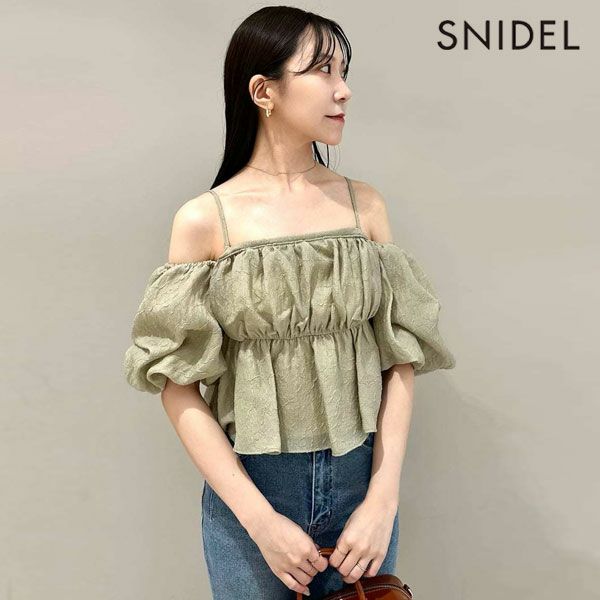 SALE50%OFF】【即納】 スナイデル SNIDEL トップス 25秋冬 オフショル