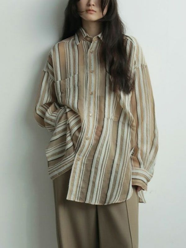 即納】 アンヌーク anuke 2026SpringSummer トップス Sheer Stripe