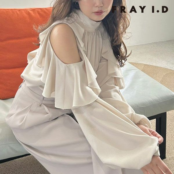 即納】 FRAY I.D フレイアイディー ノットデザインシャツブラウス
