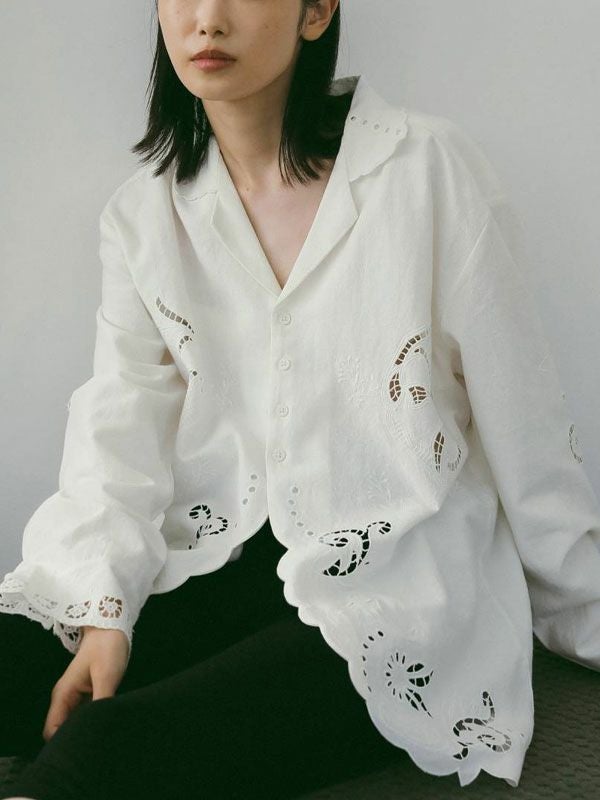 アンヌーク anuke 2026Prefall トップス Cutwork Opencollar Shirts 9