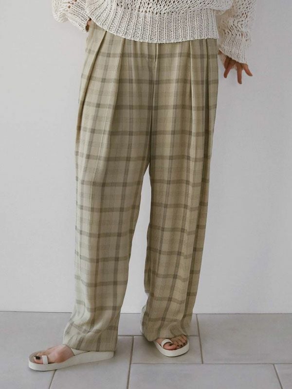 即納】 アンヌーク anuke 2026springsummer ボトムス Check Daubletuck
