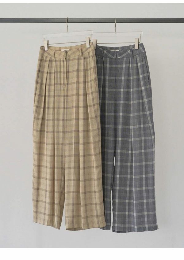 即納】 アンヌーク anuke 2026springsummer ボトムス Check Daubletuck