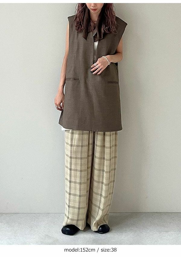 即納】 アンヌーク anuke 2026springsummer ボトムス Check Daubletuck