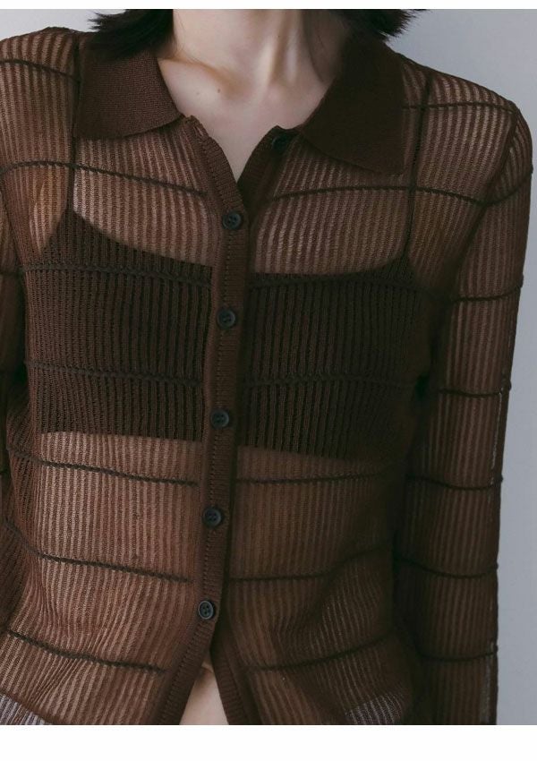 即納】 アンヌーク anuke 2026springsummer トップス Sheerborder Knit