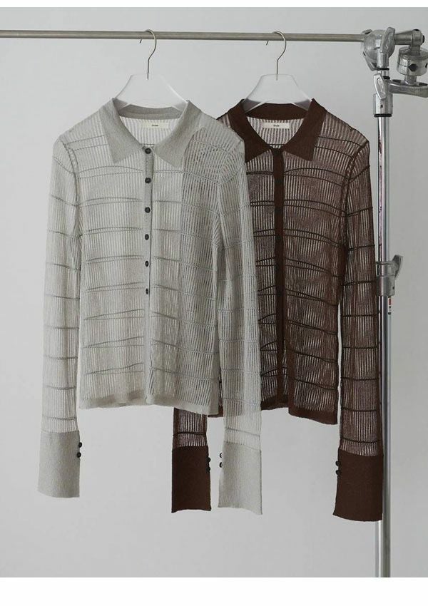 即納】 アンヌーク anuke 2026springsummer トップス Sheerborder Knit