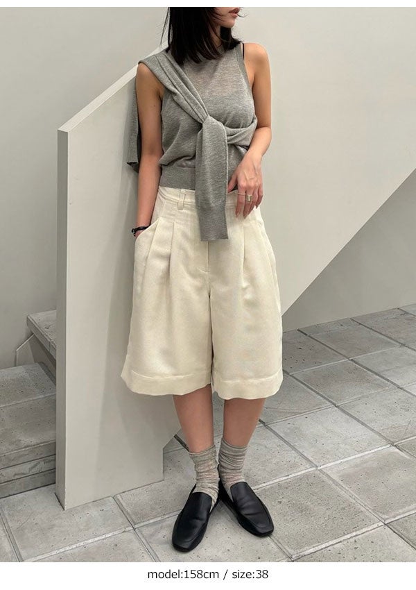 パンツ anuke Tuck Half Pants 即納】 アンヌーク anuke 2026springsummer ボトムス Tuck Half Pants