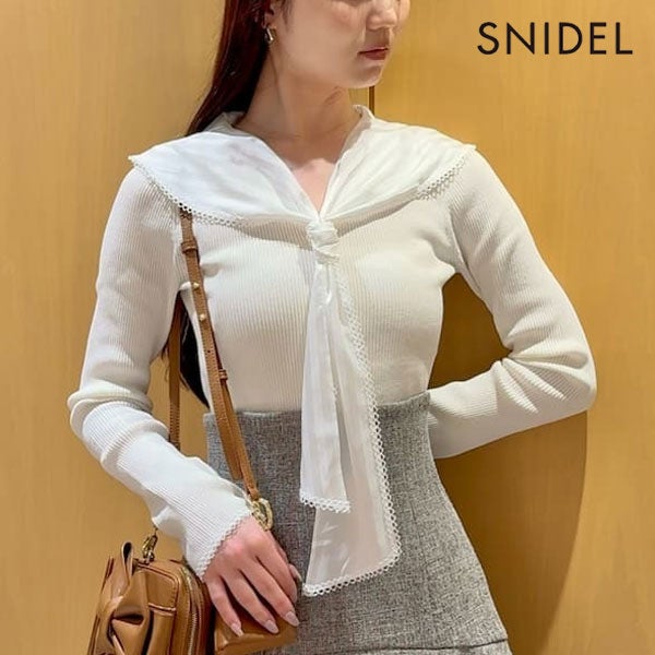 SNIDEL Sustainableスカーフブラウスドッキングプルオーバー 公式