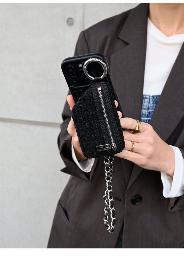 iPhone対応】 エジュー ajew tweed cadenas zipphone case 2月中旬