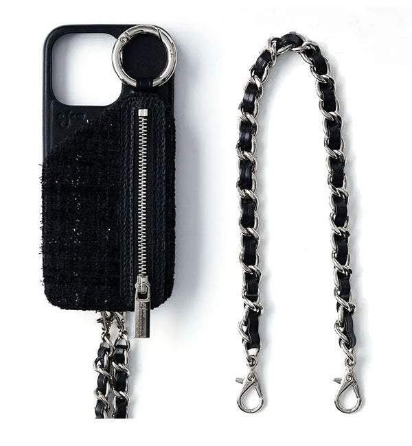 即納】【iPhoneProMax対応】 エジュー ajew tweed cadenas zipphone