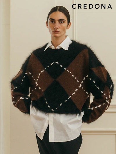 即納】 クレドナ CREDONA トップス BRITISH ARGILLE KNIT 