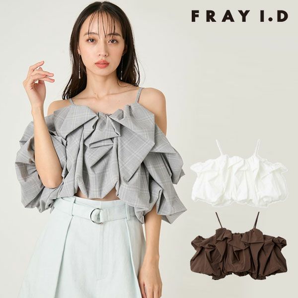 即納】 FRAY I.D フレイアイディー ノットデザインシャツブラウス