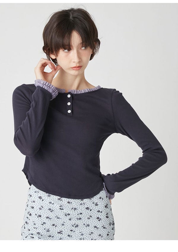 リリー ブラウン LILY BROWN トップス 26春夏 バックオープンヘンリー