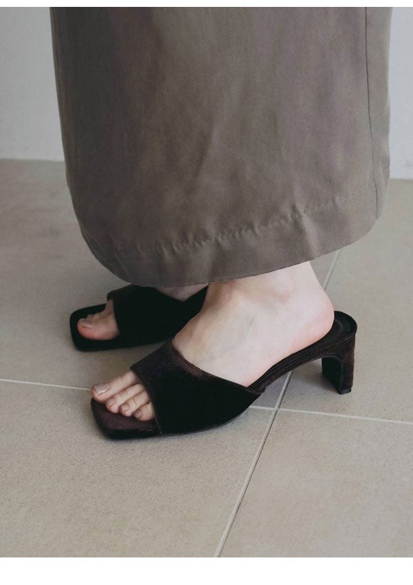 即納】アンヌーク anuke 2026Prefall シューズ Squaretoe Velour Mule