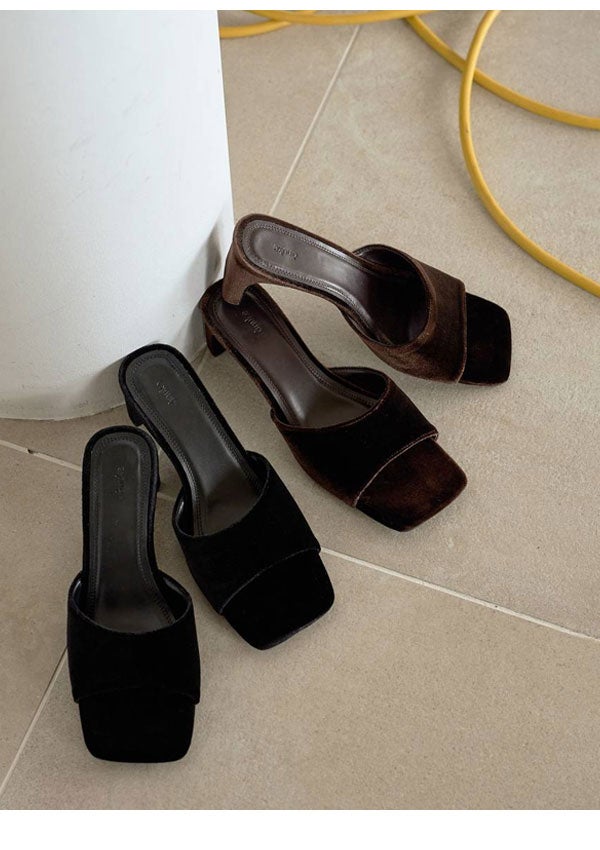即納】アンヌーク anuke 2026Prefall シューズ Squaretoe Velour Mule