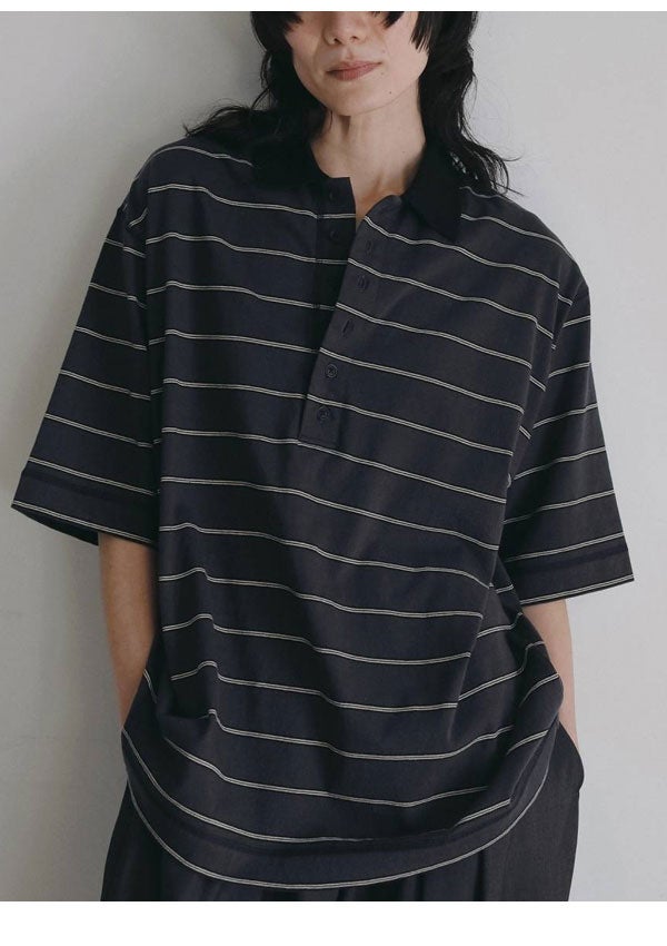 即納】アンヌーク anuke 2026Prefall トップス Border Loose Polotops