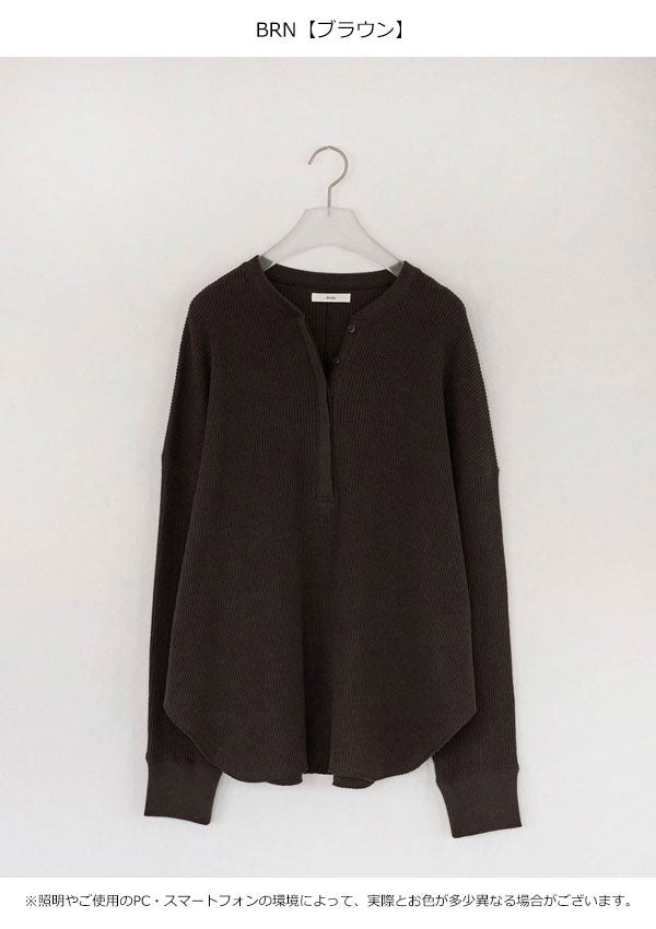 アンヌーク anuke 2026Prefall トップス Waffle Loose Henleytops 8月