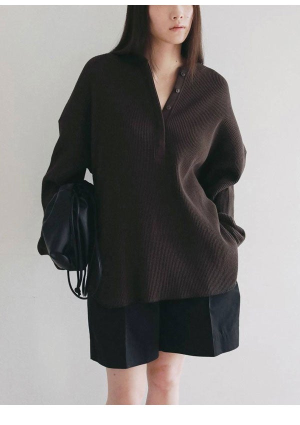 アンヌーク anuke 2026Prefall トップス Waffle Loose Henleytops 8月