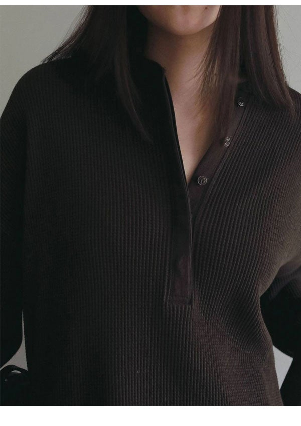 アンヌーク anuke 2026Prefall トップス Waffle Loose Henleytops 8月