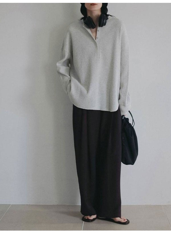 アンヌーク anuke 2026Prefall トップス Waffle Loose Henleytops 8月