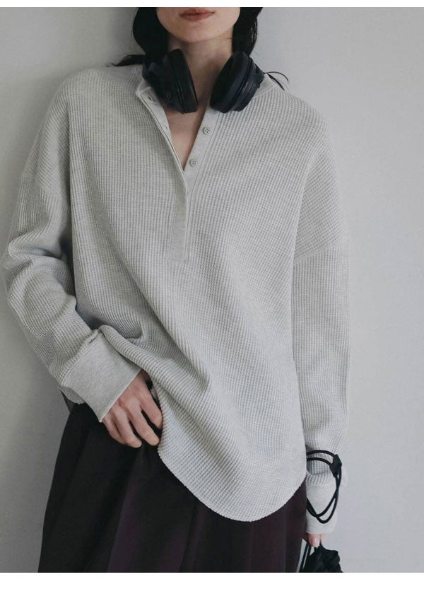 アンヌーク anuke 2026Prefall トップス Waffle Loose Henleytops 8月