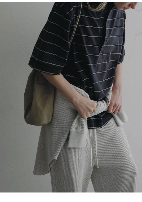 アンヌーク anuke 2026Prefall トップス Waffle Loose Henleytops 8月
