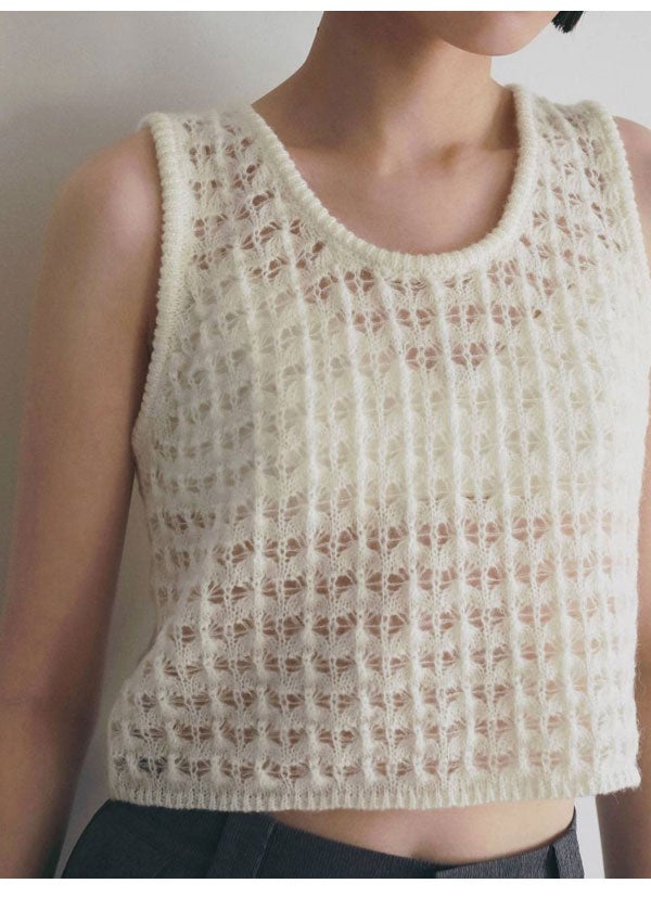 即納】アンヌーク anuke 2026Prefall トップス Pattern Knit Tanktop