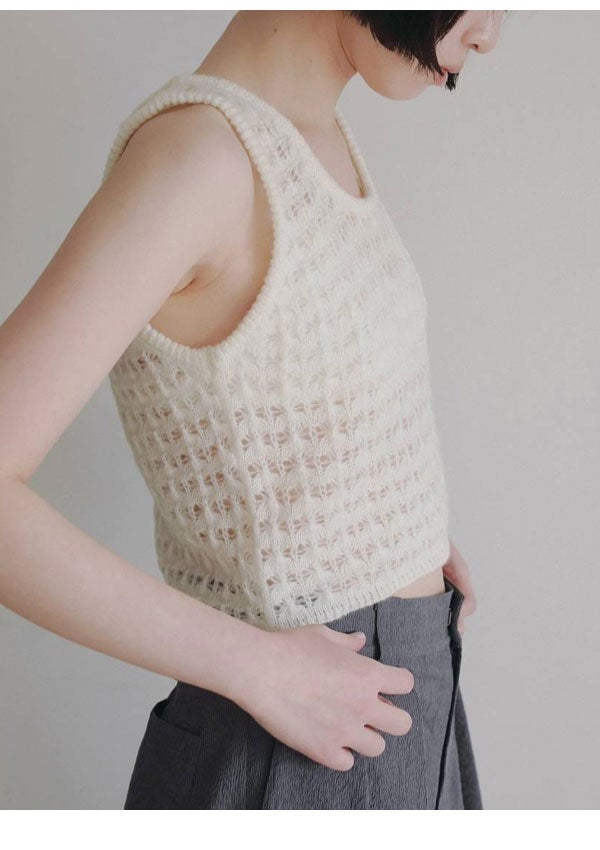 即納】アンヌーク anuke 2026Prefall トップス Pattern Knit Tanktop