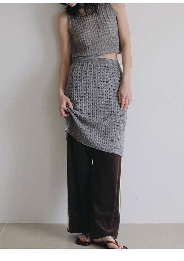 即納】アンヌーク anuke 2026Prefall トップス Pattern Knit Tanktop