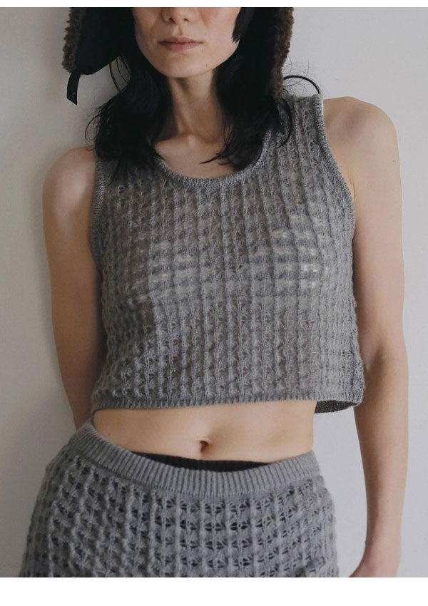 即納】アンヌーク anuke 2026Prefall トップス Pattern Knit Tanktop