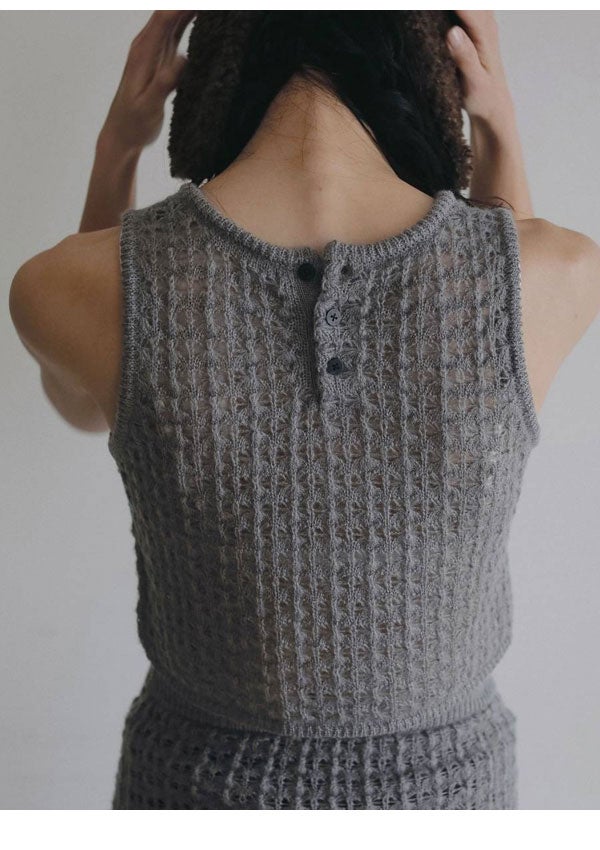anuke ノースリーブ ニット トップス 即納】アンヌーク anuke 2026Prefall トップス Pattern Knit Tanktop