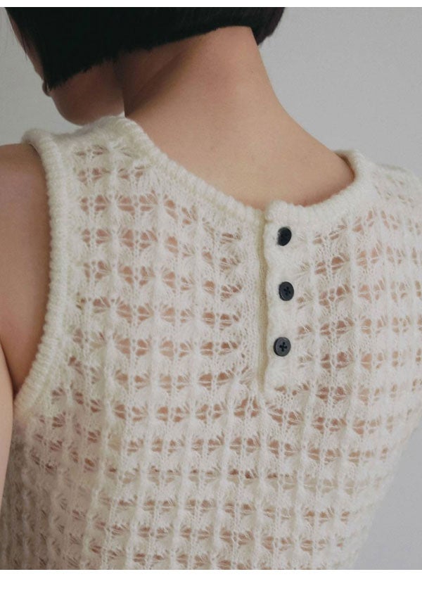 即納】アンヌーク anuke 2026Prefall トップス Pattern Knit Tanktop