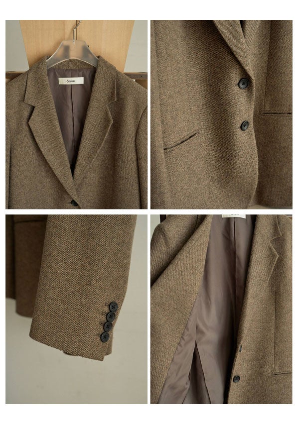 アンヌーク anuke 2026Prefall アウター Herringbone Wool Jacket 9月