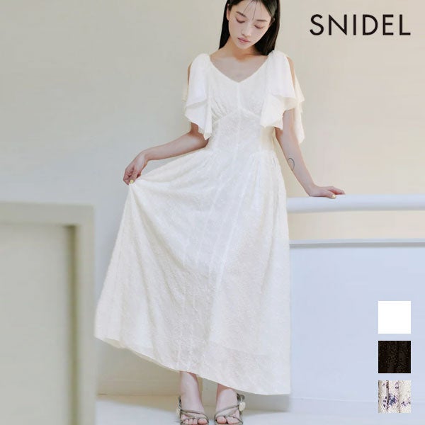 SALE50%OFF】【即納】 スナイデル SNIDEL ワンピース リボンジャガード