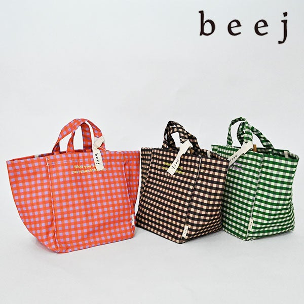 beej ビージ バッグ Gingham check totebag ギンガムチェックトート