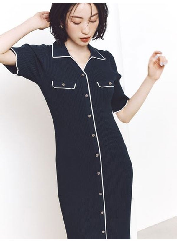 即納】 スナイデル SNIDEL ワンピース 26春夏 フロントボタンニット