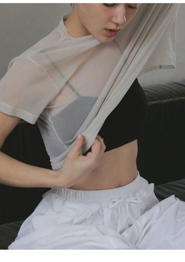 即納】 アンヌーク anuke 2026springsummer トップス Sheer Tulle T