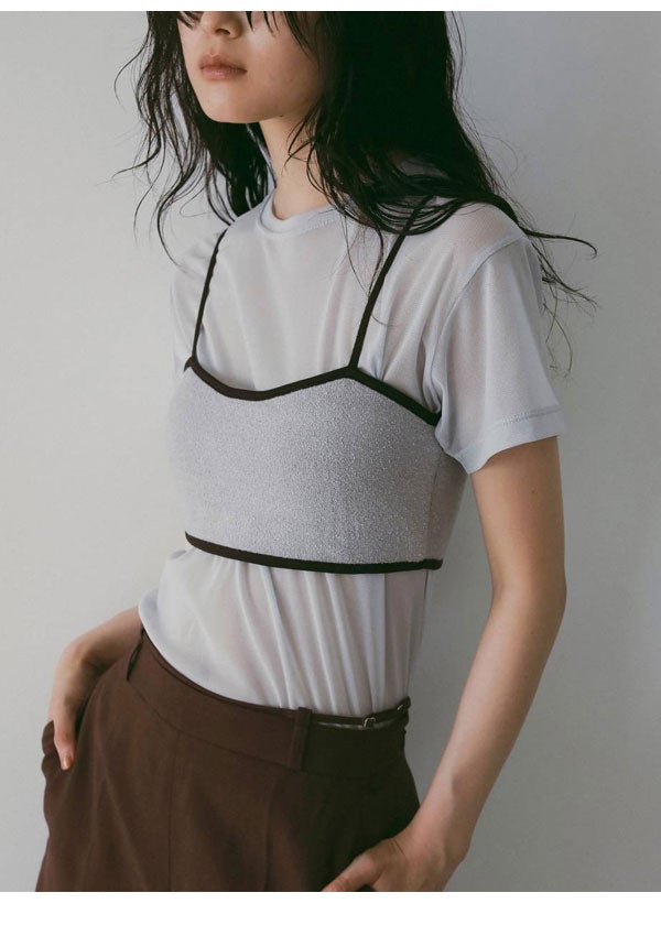 即納】 アンヌーク anuke 2026springsummer トップス Sheer Tulle T