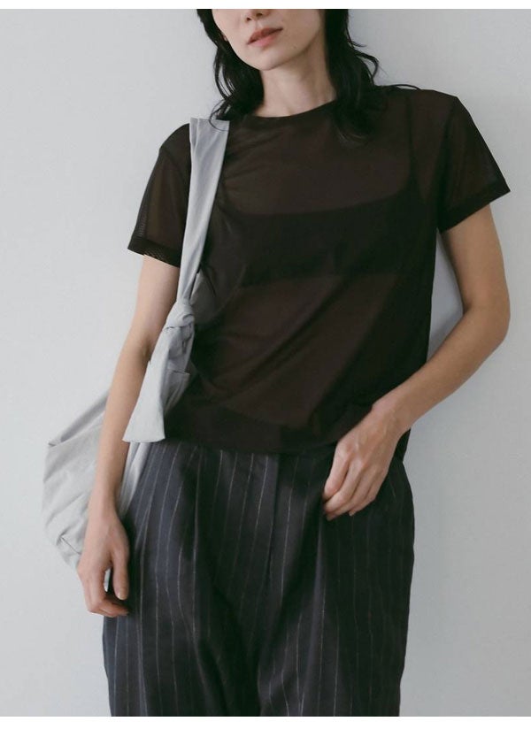 即納】 アンヌーク anuke 2026springsummer トップス Sheer Tulle T